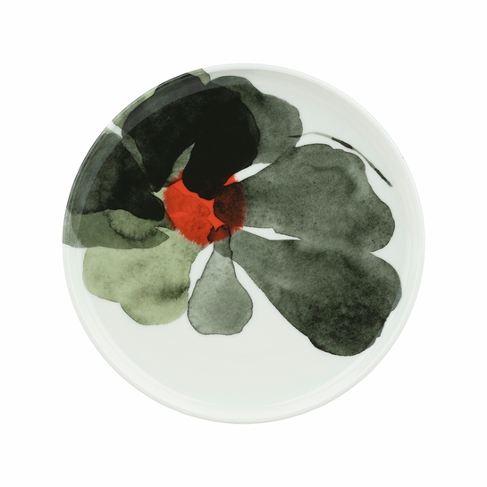 Marimekko Valssi Forest Green / Red Salad Plate
