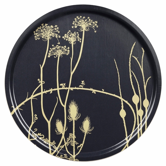 Marimekko Vuoren Kasvit Straw / Black Large Serving Tray