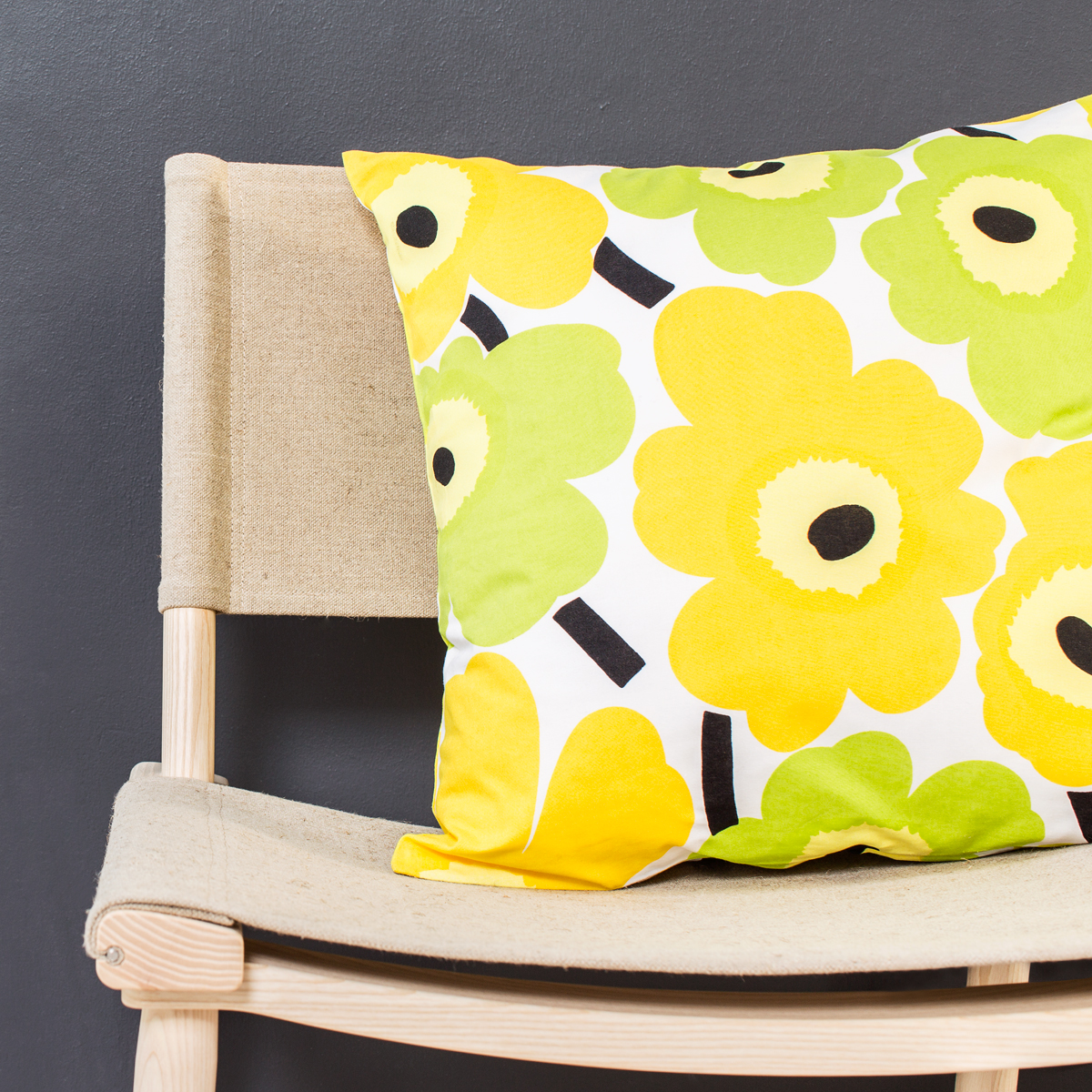 Marimekko Yellow/Lime Pieni Unikko Throw Pillow Throw Pillows
