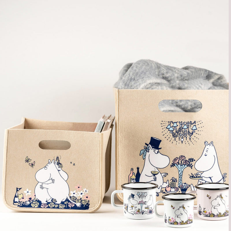 Muurla Moomin Hug Tan / Dark Blue Storage Basket Storage & Organization