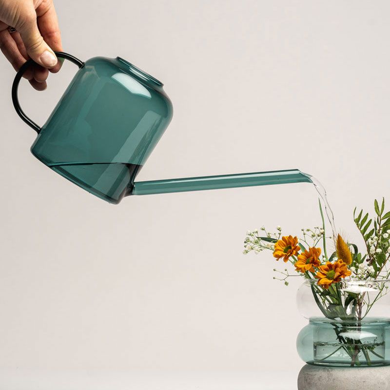 Muurla Teal Glass Watering Can Muurla