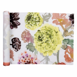 Pentik Daalia White / Green / Multi Coated Table Runner