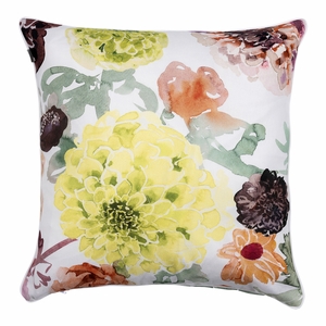 Pentik Daalia White / Green / Multi Throw Pillow