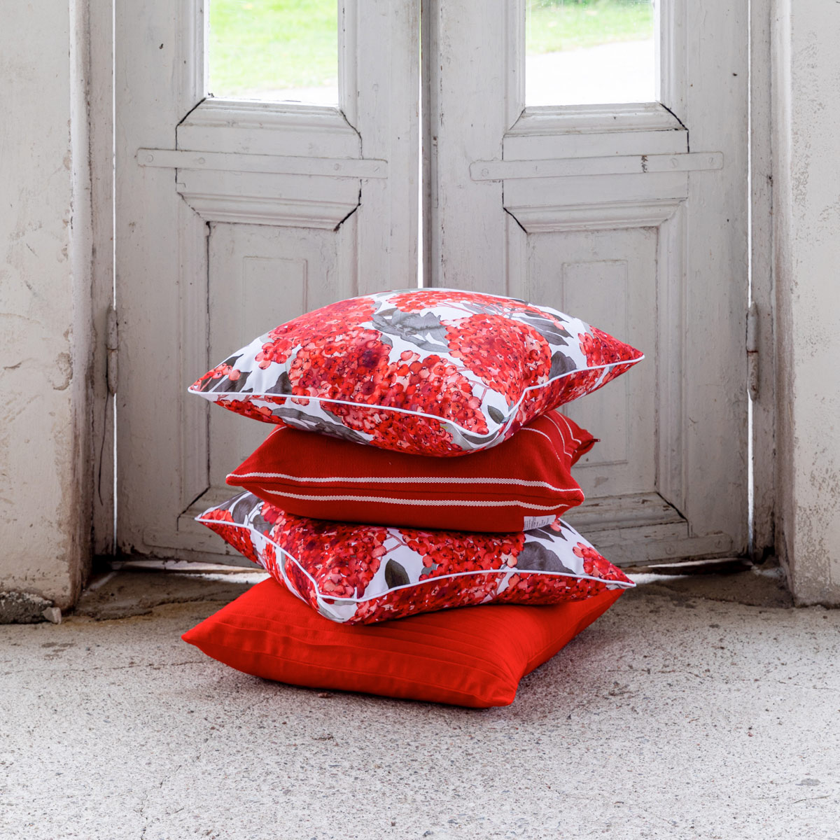 Pentik Pihlajanmarja Red Throw Pillow Pentik Throw Pillows, Blankets