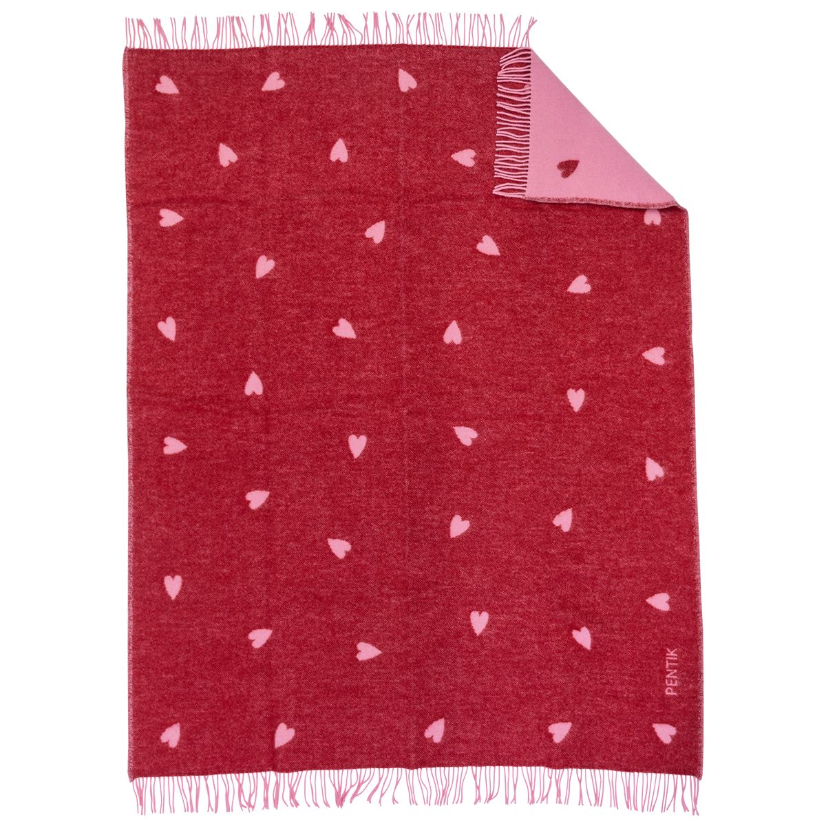 Pentik Sydan Red / Pink Wool Blanket Pentik Throw Pillows, Blankets