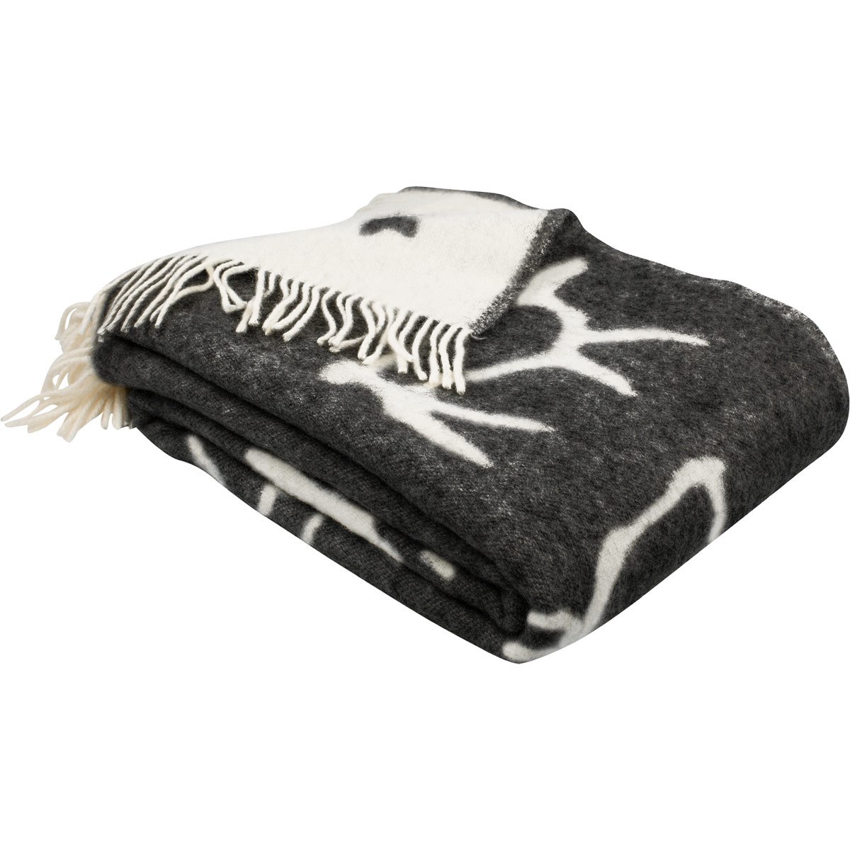 Pentik Tokka Black Wool Blanket Holiday Home Accents