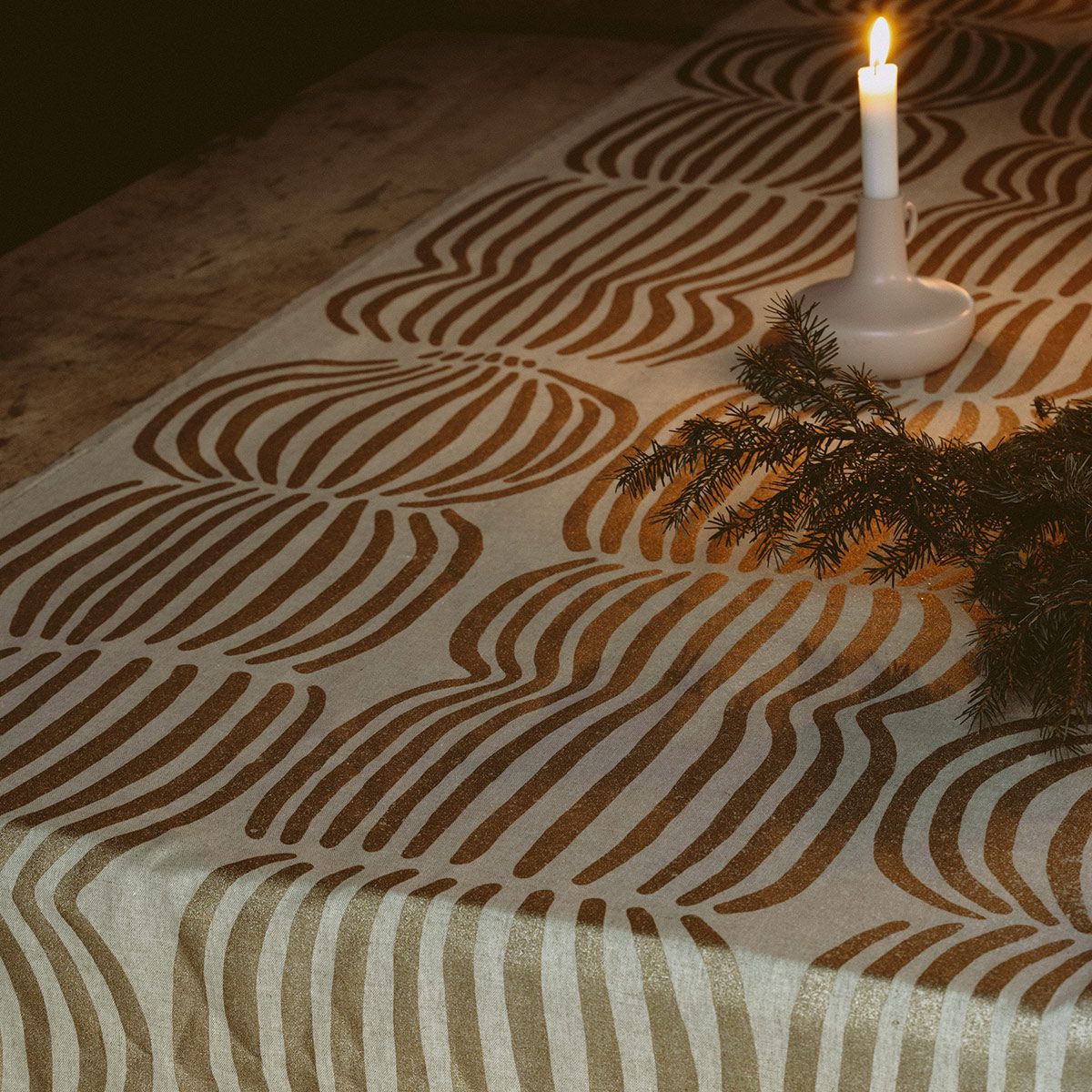 Pentik Vilja Beige / Gold Table Runner Pentik Kitchen & Dining