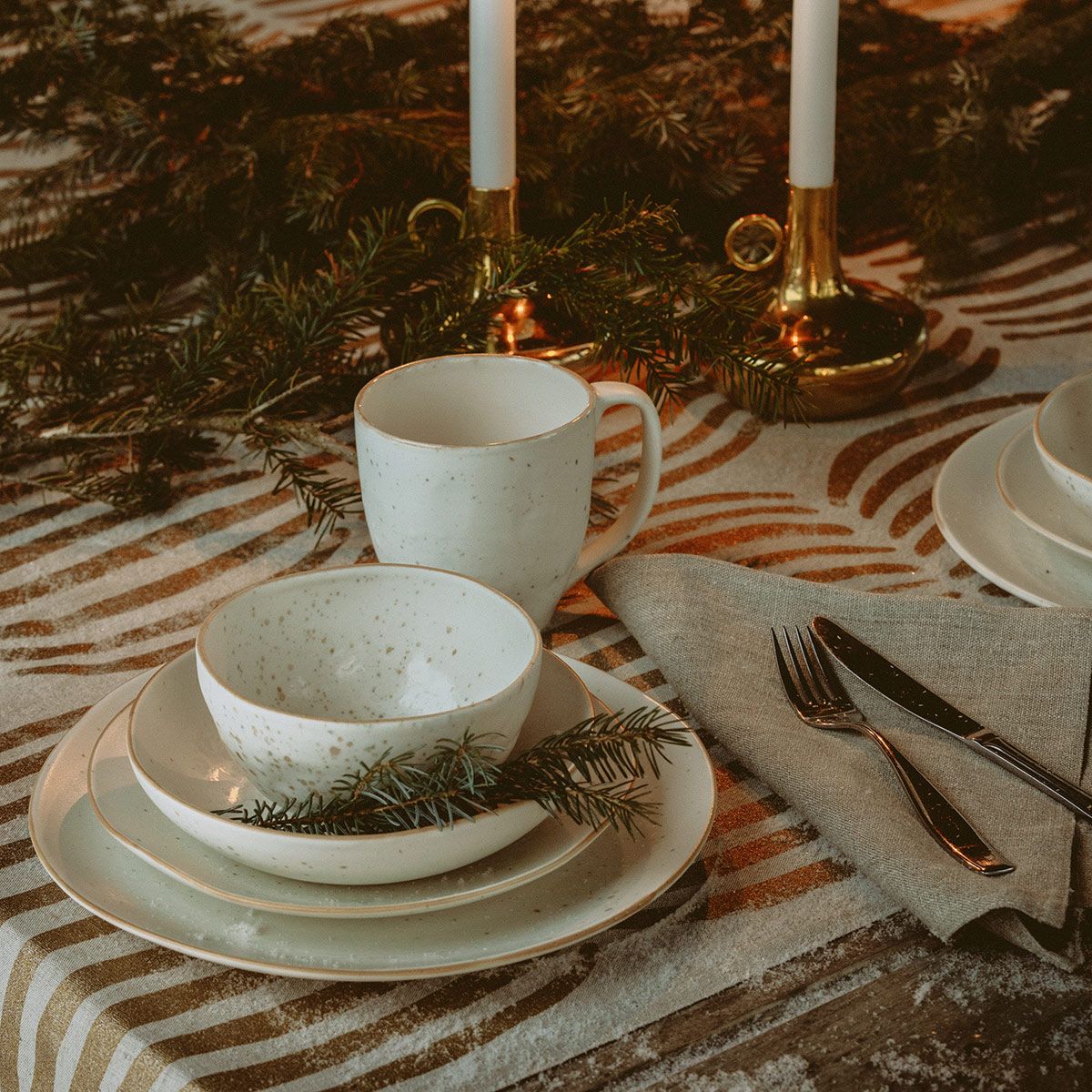 Pentik Vilja Beige / Gold Table Runner Pentik Kitchen & Dining