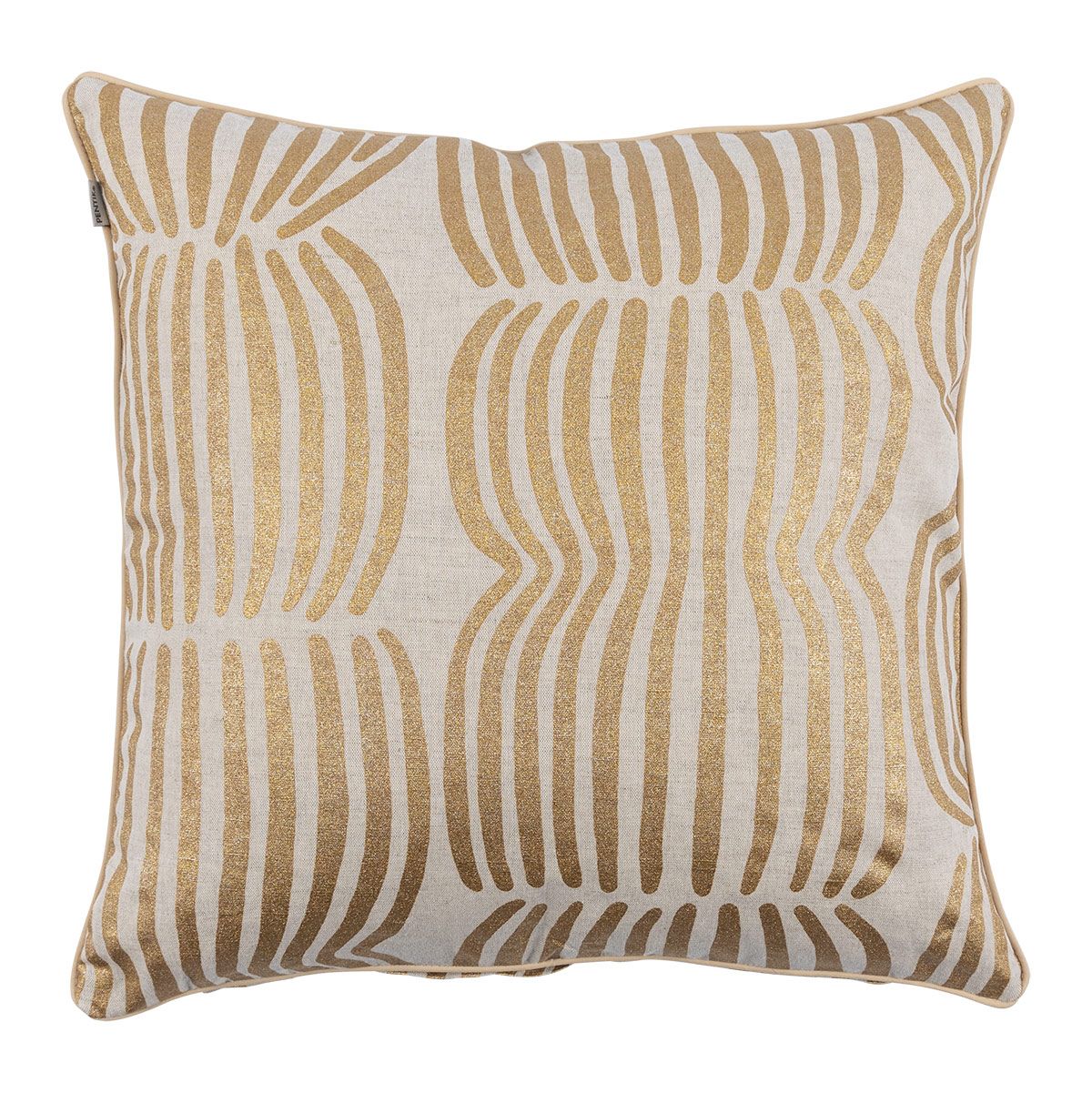 Pentik Vilja Beige / Gold Throw Pillow Pentik Throw Pillows, Blankets
