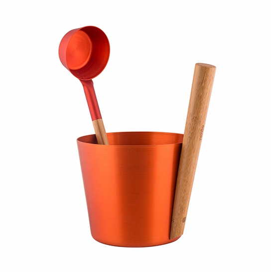 Rento Orange Sauna Bucket & Ladle Gift Set Made in Finland