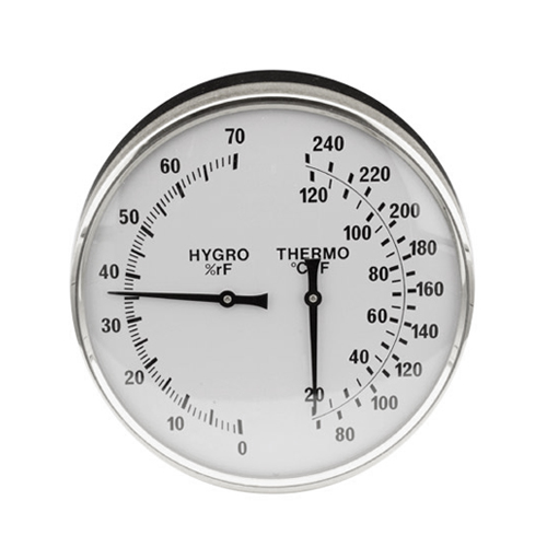 Sauna Thermometer / Hygrometer 5" Round Chrome Sauna Thermometers