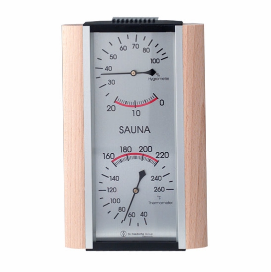 Sauna Thermometer / Hygrometer Wood Framed Metal Sauna Thermometers