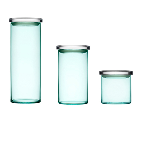 Set of 3 iittala Water Green Glass Jars Discontinued Items 13