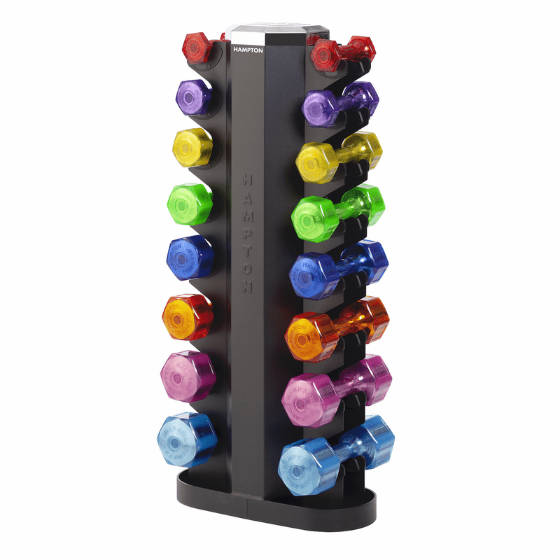 Hampton Jelly-Bell 8 Pair Dumbbell Set W/Rack
