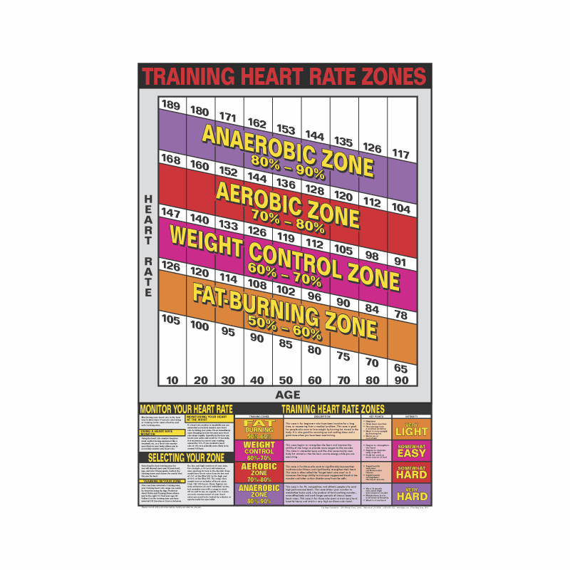 Heart Rate Training Zones Poster Laminated
