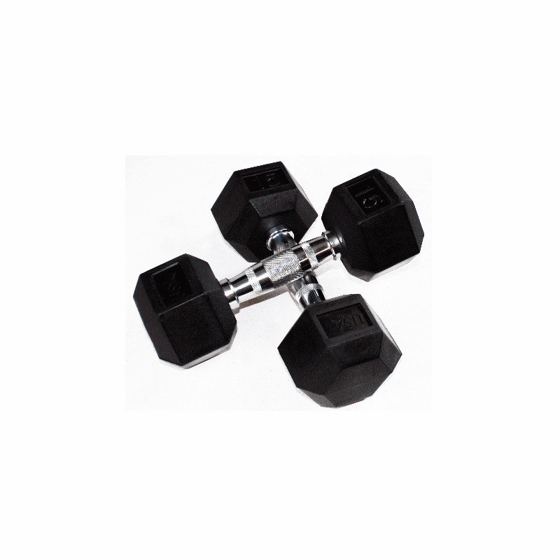 Rubber Coated Hex Dumbbells 3050lb Set