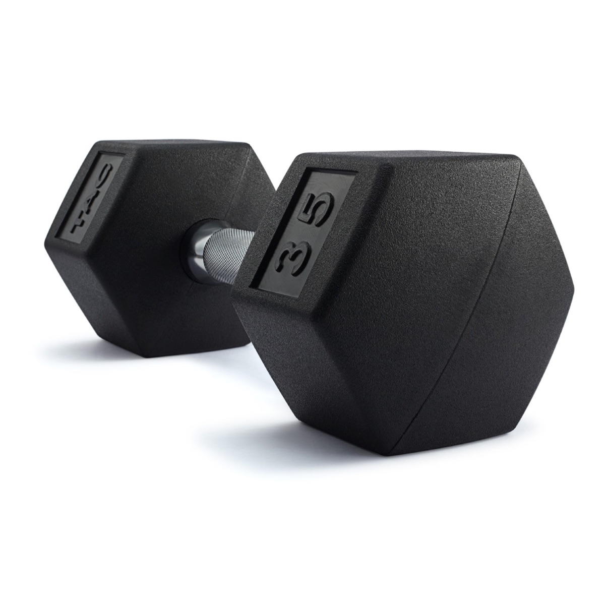 Tag Rubber Coated Hex Dumbbells 5-75lb Set