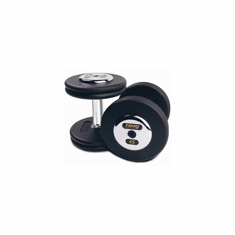 Troy Black Pro Style Dumbbells W/Chrome End Caps 5100lb Set