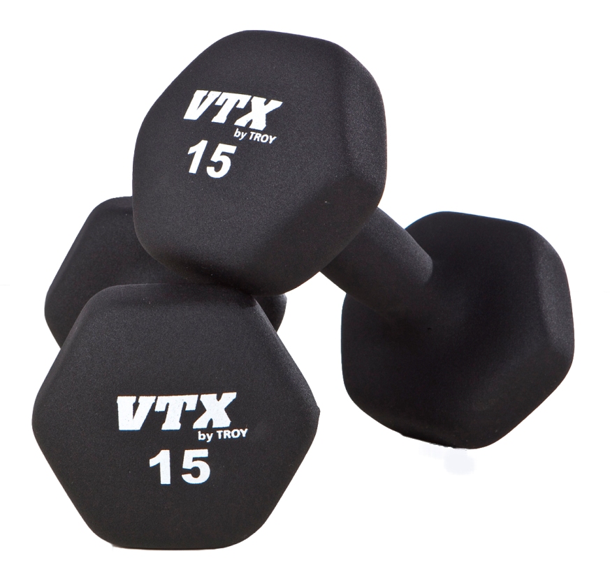 Troy VTX Neoprene Dumbbells 3,5,8,10,12,15lb Set