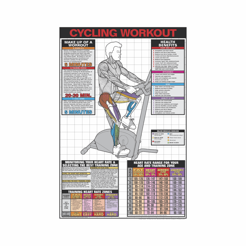 Upright Cycle Workout Poster Laminated