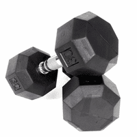 VTX 8 Sided Rubber Encased Dumbbells 5-50lb. Set