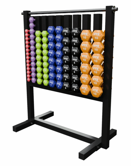 VTX Aerobic Vinyl Dumbbell Set W/Rack