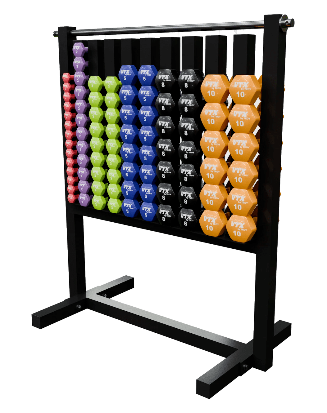 VTX Aerobic Vinyl Dumbbell Set W/Rack