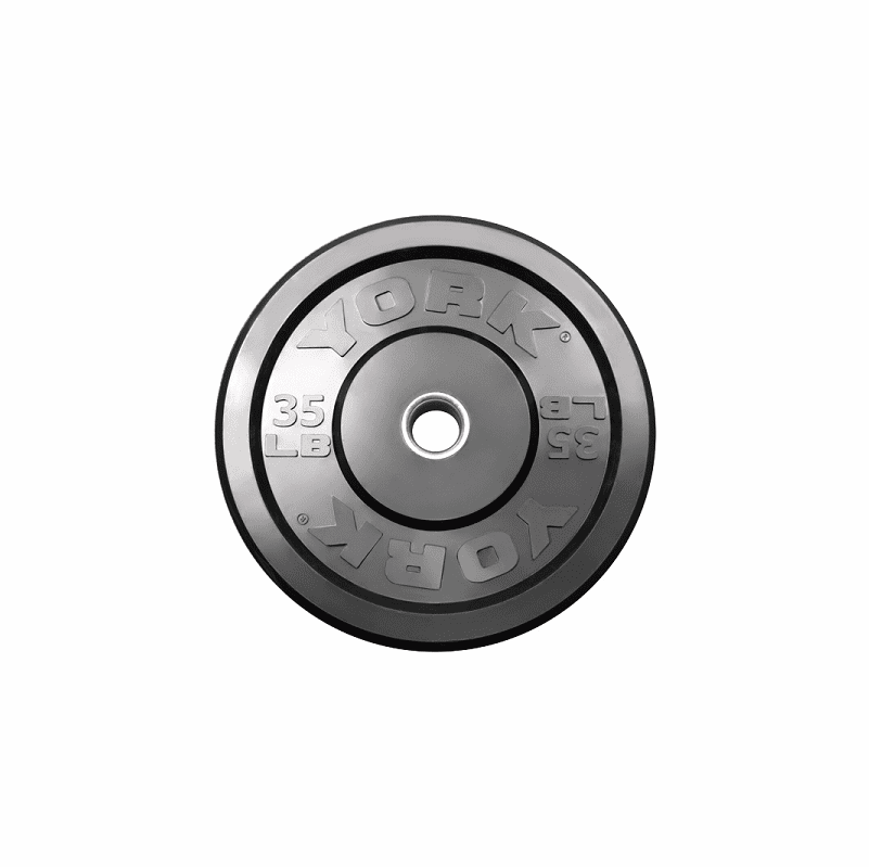 York 35lb Solid Rubber Bumper Plates Pair