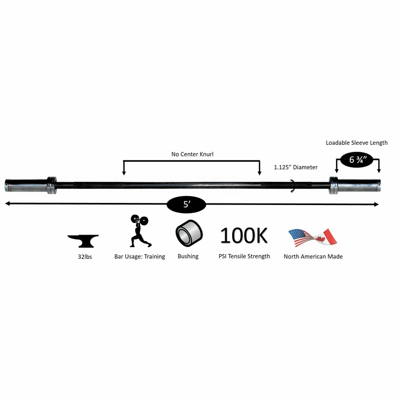 York 5 foot Black Oxide Bar 30mm