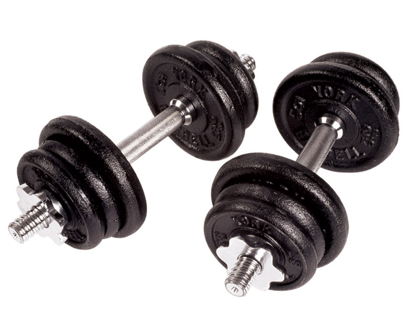 York Cast Iron Dumbbell Set 30lbs Total Weight