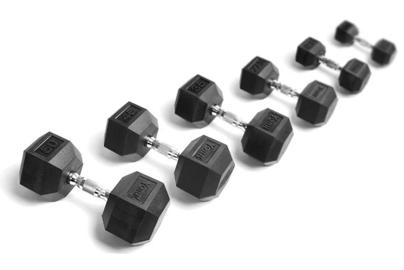 York Rubber Coated Hex Dumbbells Set