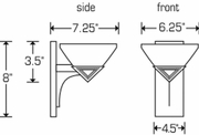 0252 Ultralights Lighting Novus Pyramid Wall Sconce