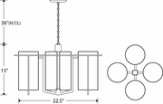 0484 Ultralights Lighting Synergy Four-Arm Chandelier