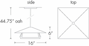 06100 Ultralights Lighting Profiles Hanging Pendant with Adjustable Chain