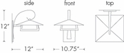 0699 Ultralights Lighting Profiles Craft-Inspired Small Armback Sconce with Diffuser