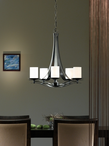 10-1281F Hubbardton Forge Lighting Five Light Fluorescent Wrought Iron Chandelier