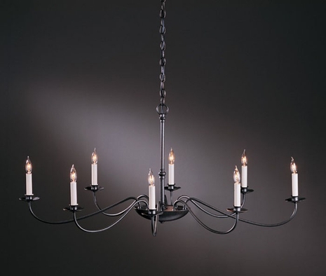 10-1311-07-R Hubbardton Forge Eight-Arm Oval Wrought Iron Chandelier (Return Product)