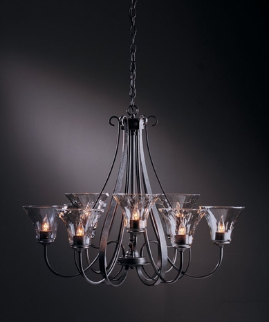10-1458 Hubbardton Forge Nine-Light Wrought Iron Chandelier