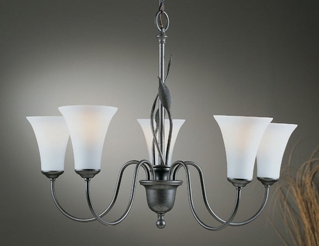 10-3052-03-H67-R Hubbardton Forge Five-Arm Wrought Iron Chandelier (Return Product)