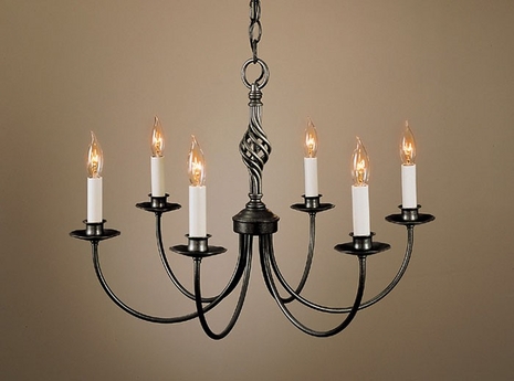 10-8060-05-R Hubbardton Forge Six-Arm Wrought Iron Chandelier (Return Product)