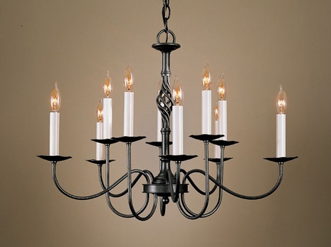 10-8100-20-R Hubbardton Forge Ten-Arm Wrought Iron Chandelier (Return Product)