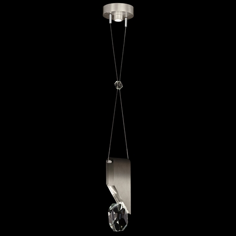 100001-4 Fine Art Lighting Aria 7.25"W Round Pendant with Soft Ombre Silver Finish