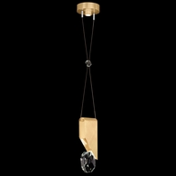 100001-5 Fine Art Lighting Aria 7.25"W Round Pendant with Brushed Gold Finish