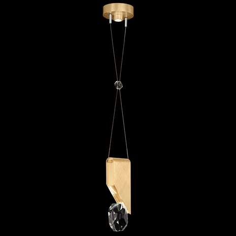 100001-5 Fine Art Lighting Aria 7.25"W Round Pendant with Brushed Gold Finish