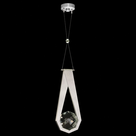 100002-1 Fine Art Lighting Aria 10.25"W Round Pendant with Brushed Silver Finish