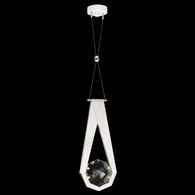 100002-2 Fine Art Lighting Aria 10.25"W Round Pendant with White/Gold Accents Finish