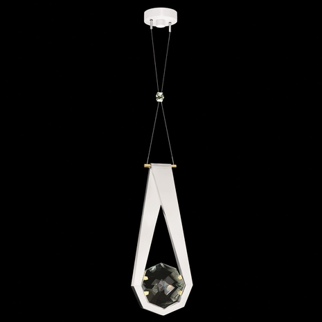 100002-2 Fine Art Lighting Aria 10.25"W Round Pendant with White/Gold Accents Finish