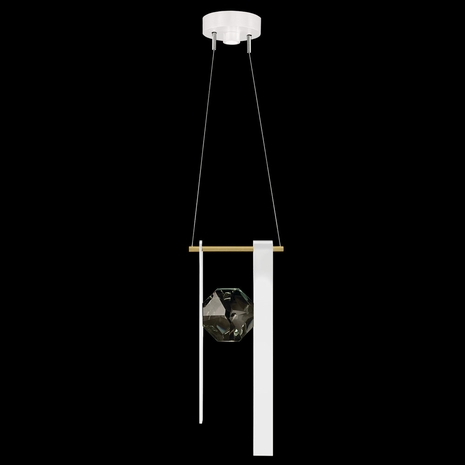 100003-2 Fine Art Lighting Aria 9"W Round Pendant with White/Gold Accents Finish