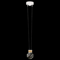 100004-2 Fine Art Lighting Aria 6"W Round Pendant with White/Gold Accents Finish