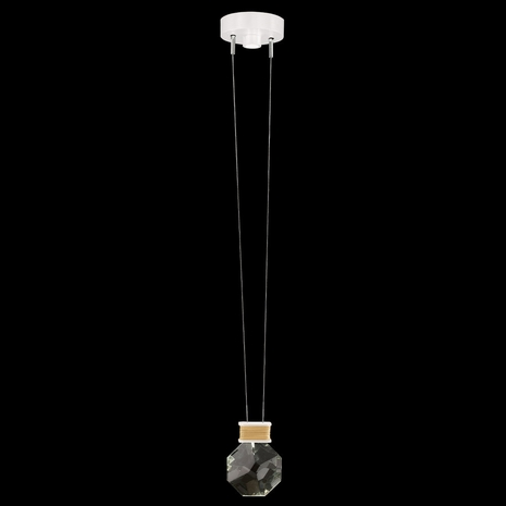 100004-2 Fine Art Lighting Aria 6"W Round Pendant with White/Gold Accents Finish